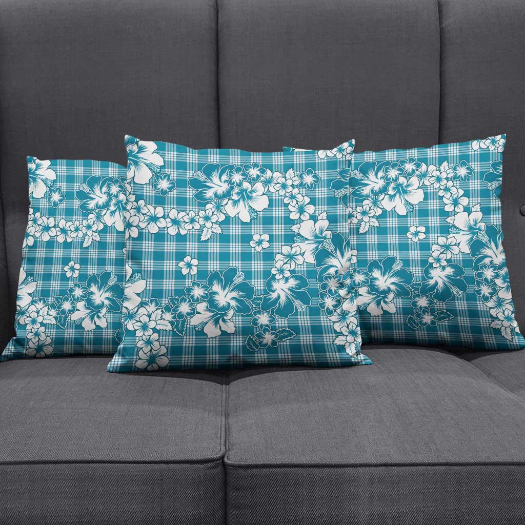 Hibiscus Pakala Ocean Depths Blue Pillow Cover Tropical Floral Stylized - Polynesian Pride