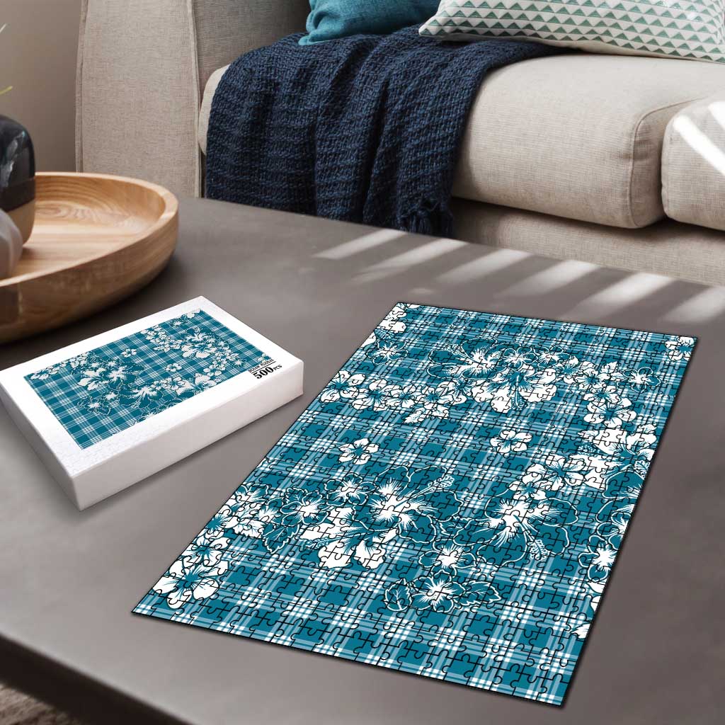 Hibiscus Pakala Ocean Depths Blue Puzzle Tropical Floral Stylized - Polynesian Pride