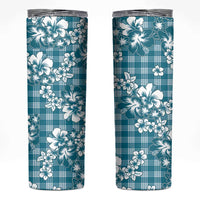 Hibiscus Pakala Ocean Depths Blue Skinny Tumbler Tropical Floral Stylized - Polynesian Pride