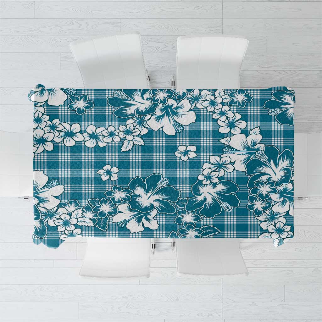 Hibiscus Pakala Ocean Depths Blue Tablecloth Tropical Floral Stylized LT01 Blue - Polynesian Pride