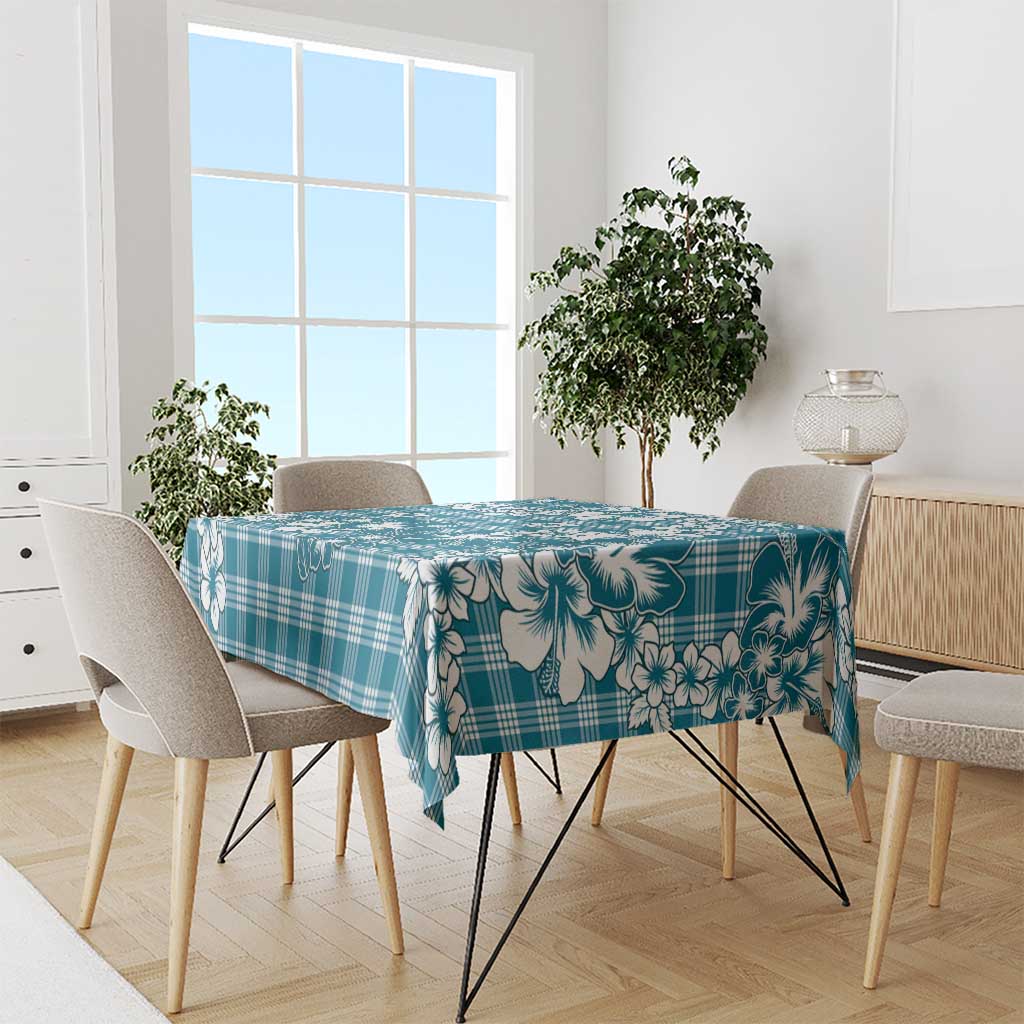 Hibiscus Pakala Ocean Depths Blue Tablecloth Tropical Floral Stylized LT01 - Polynesian Pride