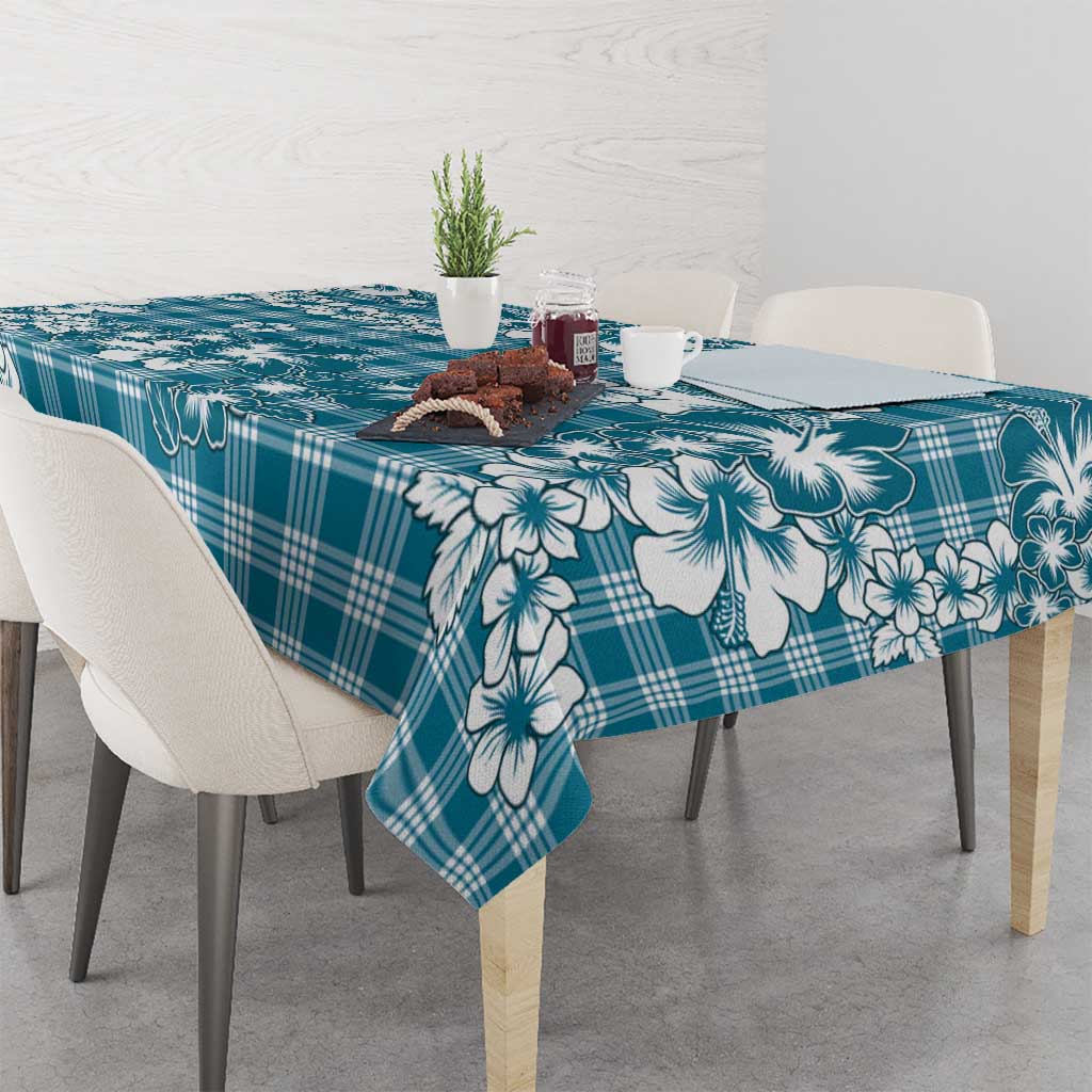 Hibiscus Pakala Ocean Depths Blue Tablecloth Tropical Floral Stylized LT01 - Polynesian Pride