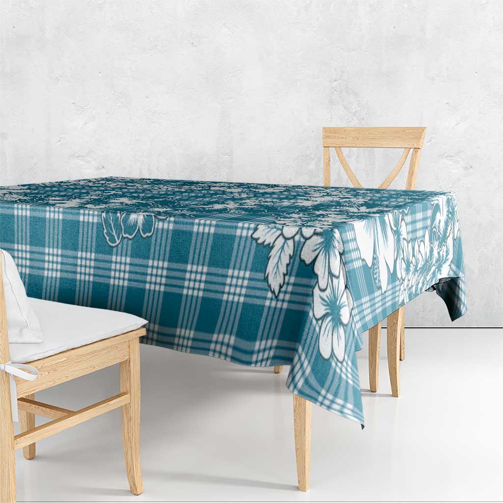 Hibiscus Pakala Ocean Depths Blue Tablecloth Tropical Floral Stylized LT01 - Polynesian Pride