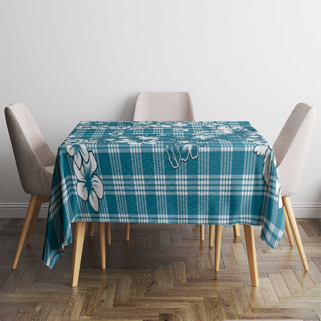 Hibiscus Pakala Ocean Depths Blue Tablecloth Tropical Floral Stylized LT01 - Polynesian Pride