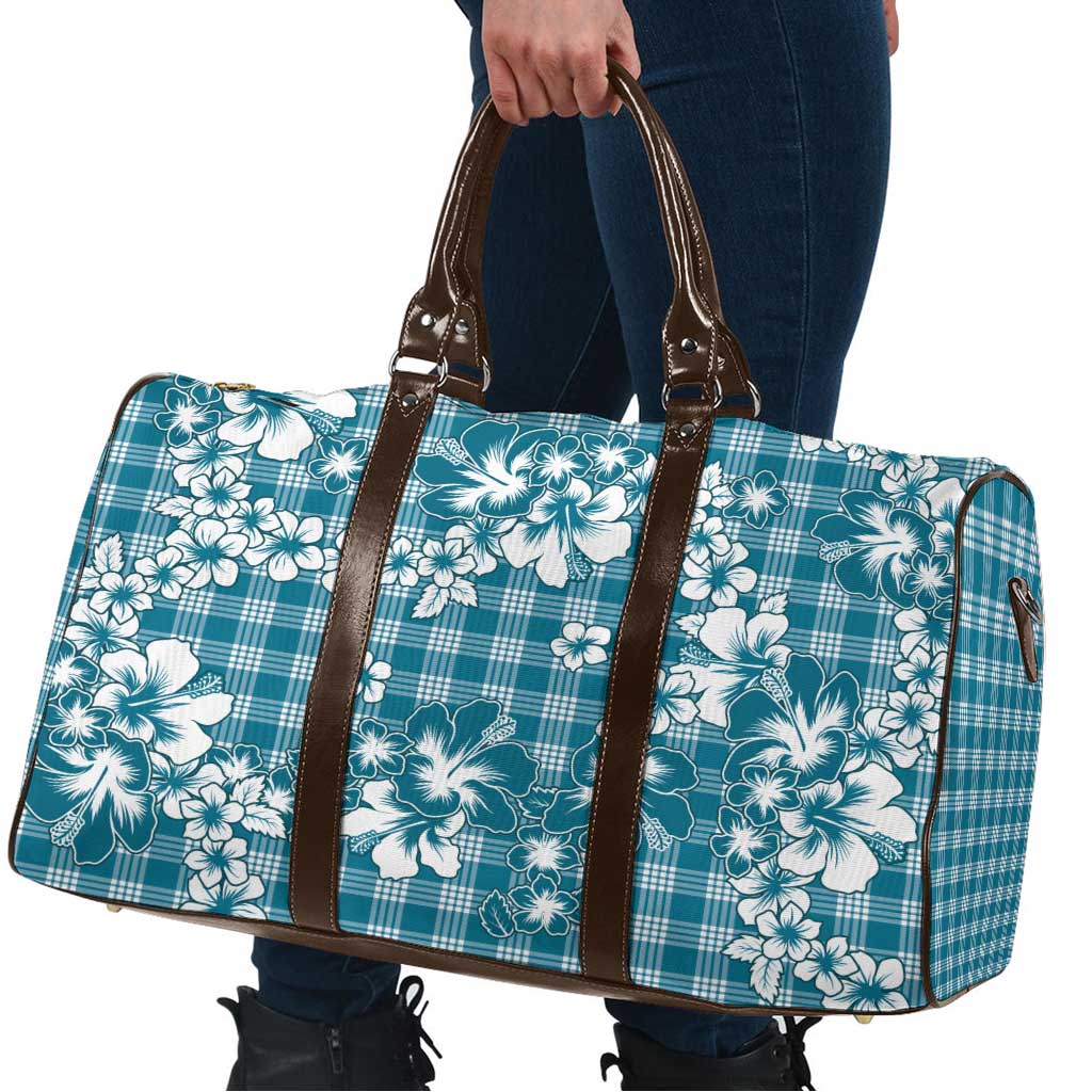 Hibiscus Pakala Ocean Depths Blue Travel Bag Tropical Floral Stylized - Polynesian Pride