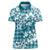 Hibiscus Pakala Ocean Depths Blue Women Polo Shirt Tropical Floral Stylized - Polynesian Pride