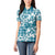 Hibiscus Pakala Ocean Depths Blue Women Polo Shirt Tropical Floral Stylized - Polynesian Pride