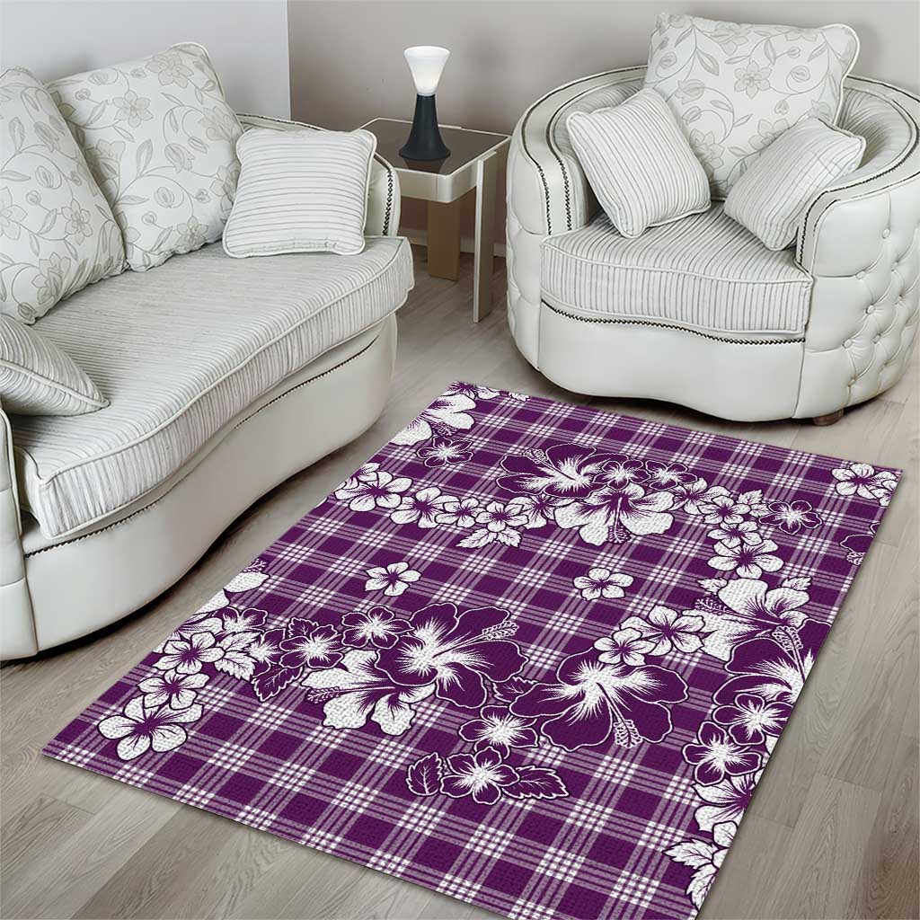 Hibiscus Pakala Sweetie Purple Area Rug Tropical Floral Stylized - Polynesian Pride