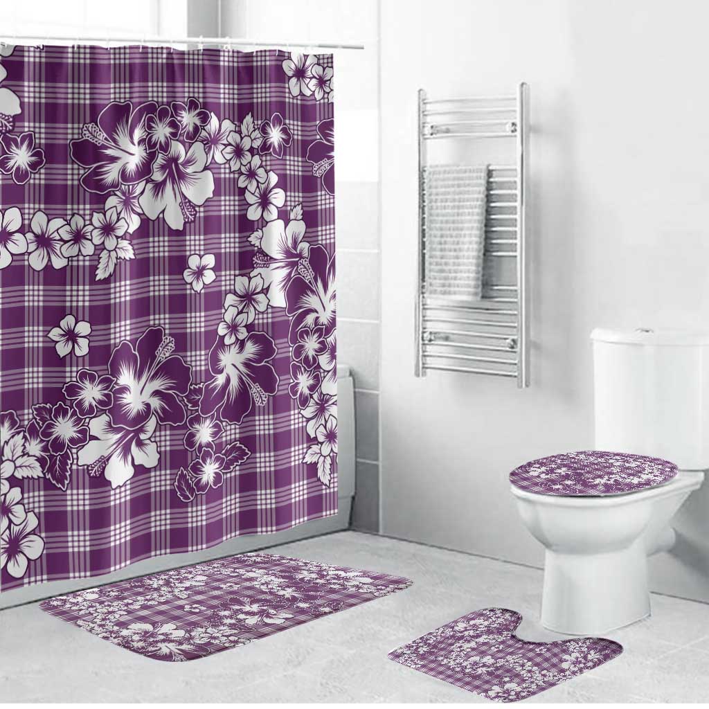 Hibiscus Pakala Sweetie Purple Bathroom Set Tropical Floral Stylized - Polynesian Pride