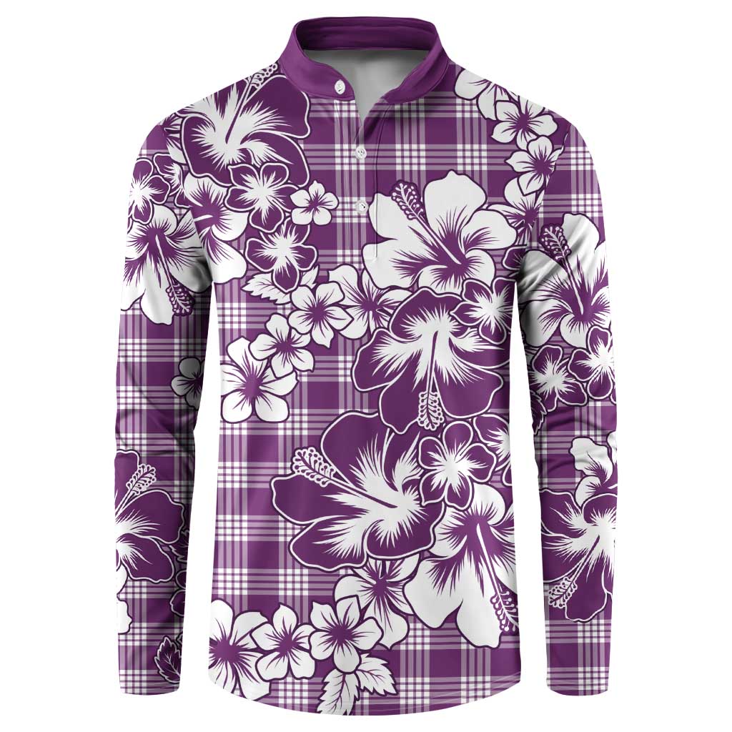 Hibiscus Pakala Sweetie Purple Button Sweatshirt Tropical Floral Stylized LT01 Purple - Polynesian Pride