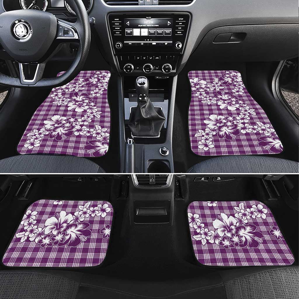 Hibiscus Pakala Sweetie Purple Car Mats Tropical Floral Stylized LT01 Set 4pcs Purple - Polynesian Pride