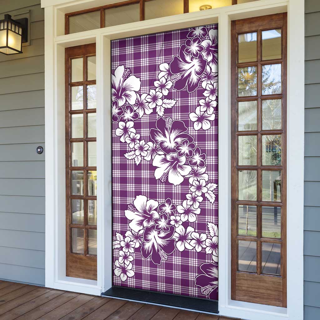 Hibiscus Pakala Sweetie Purple Door Cover Tropical Floral Stylized - Polynesian Pride