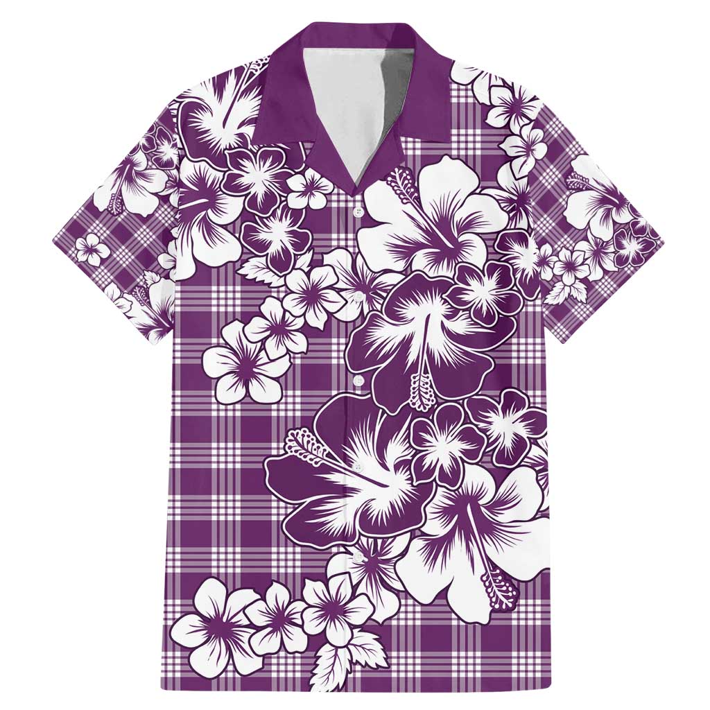 Hibiscus Pakala Sweetie Purple Family Matching Mermaid Dress and Hawaiian Shirt Tropical Floral Stylized - Polynesian Pride