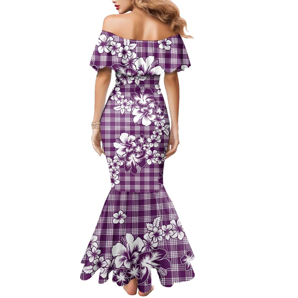 Hibiscus Pakala Sweetie Purple Family Matching Mermaid Dress and Hawaiian Shirt Tropical Floral Stylized - Polynesian Pride