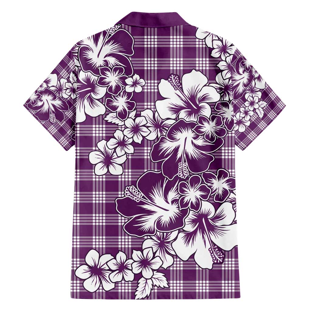 Hibiscus Pakala Sweetie Purple Family Matching Off Shoulder Maxi Dress and Hawaiian Shirt Tropical Floral Stylized - Polynesian Pride