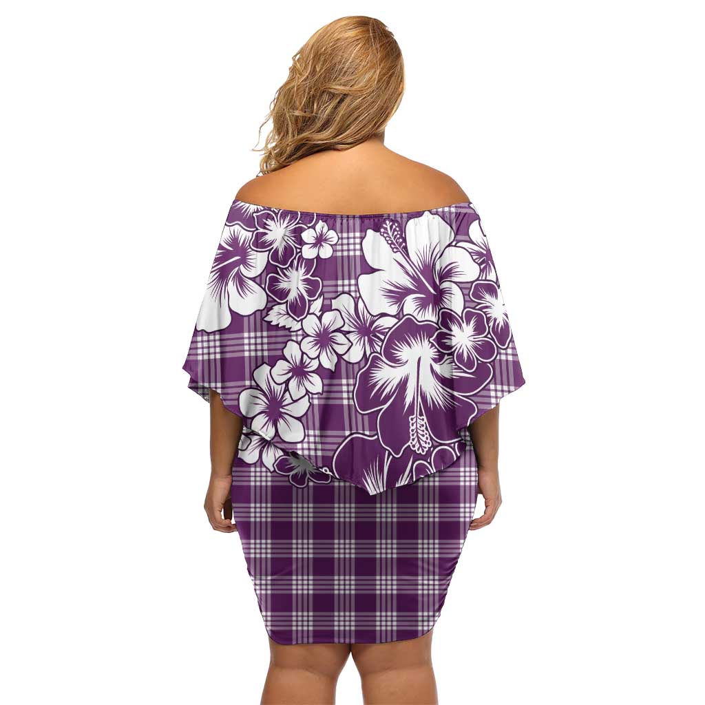 Hibiscus Pakala Sweetie Purple Family Matching Off Shoulder Short Dress and Hawaiian Shirt Tropical Floral Stylized - Polynesian Pride