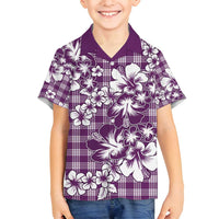 Hibiscus Pakala Sweetie Purple Family Matching Summer Maxi Dress and Hawaiian Shirt Tropical Floral Stylized - Polynesian Pride