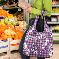 Hibiscus Pakala Sweetie Purple Grocery Bag Tropical Floral Stylized - Polynesian Pride