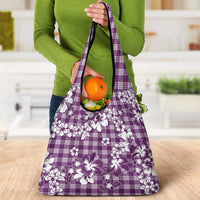 Hibiscus Pakala Sweetie Purple Grocery Bag Tropical Floral Stylized - Polynesian Pride