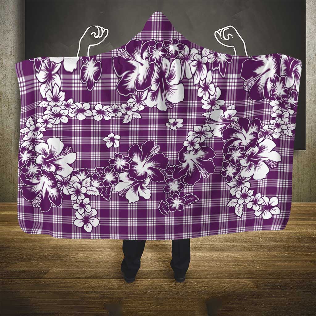 Hibiscus Pakala Sweetie Purple Hooded Blanket Tropical Floral Stylized LT01 - Polynesian Pride
