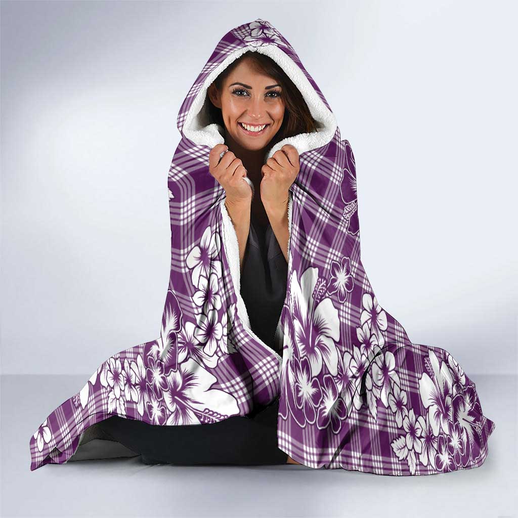 Hibiscus Pakala Sweetie Purple Hooded Blanket Tropical Floral Stylized LT01 - Polynesian Pride