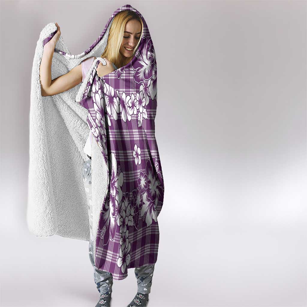 Hibiscus Pakala Sweetie Purple Hooded Blanket Tropical Floral Stylized LT01 - Polynesian Pride