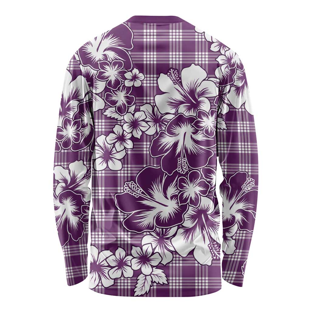 Hibiscus Pakala Sweetie Purple Long Sleeve Shirt Tropical Floral Stylized - Polynesian Pride