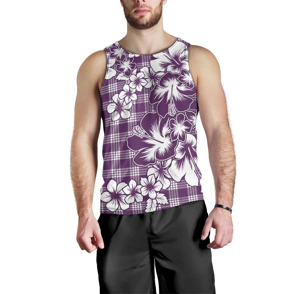 Hibiscus Pakala Sweetie Purple Men Tank Top Tropical Floral Stylized - Polynesian Pride