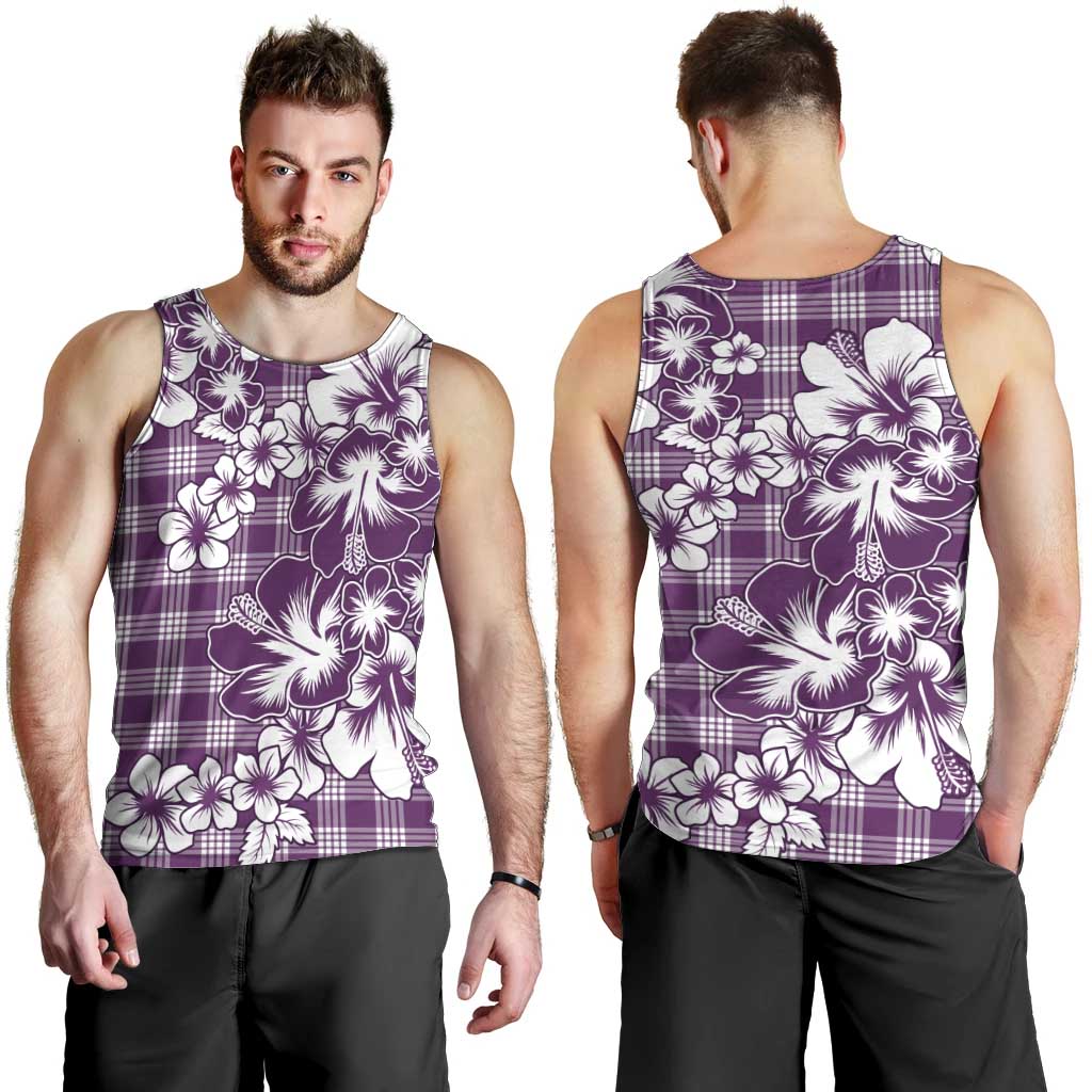 Hibiscus Pakala Sweetie Purple Men Tank Top Tropical Floral Stylized - Polynesian Pride