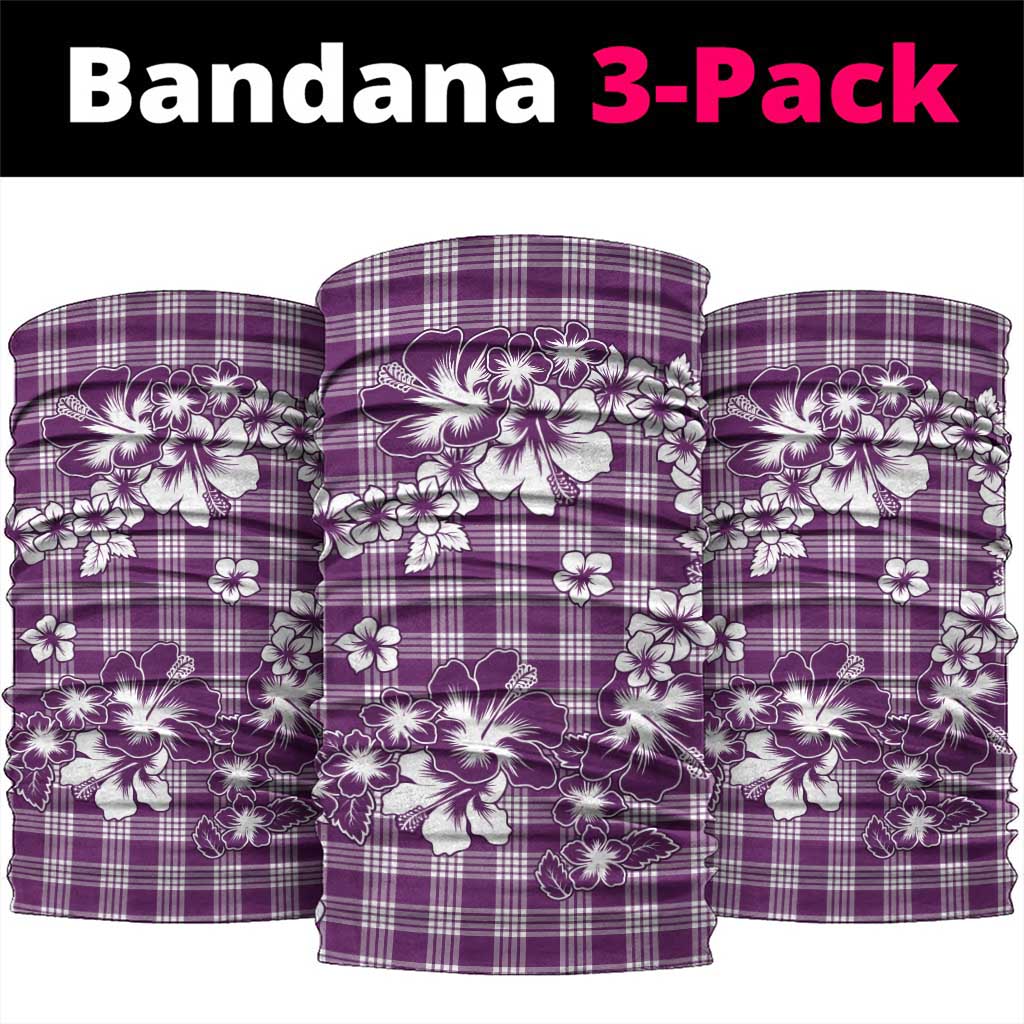 Hibiscus Pakala Sweetie Purple Neck Gaiter Tropical Floral Stylized LT01 package One Size: 25*50cm Purple - Polynesian Pride