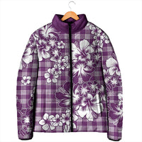 Hibiscus Pakala Sweetie Purple Padded Jacket Tropical Floral Stylized - Polynesian Pride