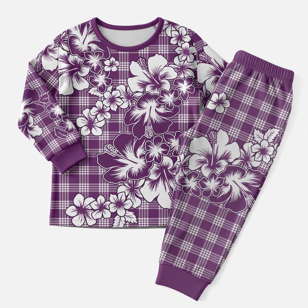 Hibiscus Pakala Sweetie Purple Christmas Pajama Set Tropical Floral Stylized LT01 Men Purple - Polynesian Pride