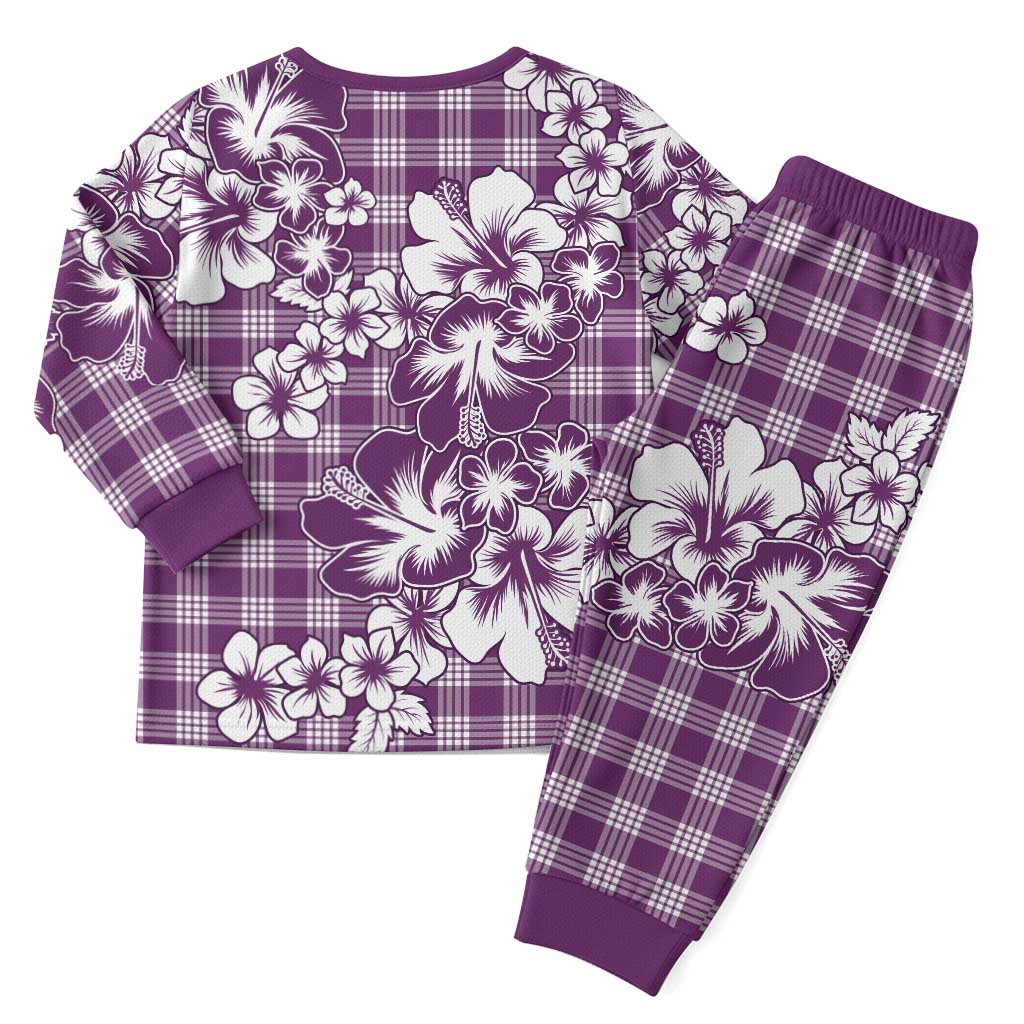 Hibiscus Pakala Sweetie Purple Christmas Pajama Set Tropical Floral Stylized LT01 - Polynesian Pride