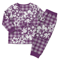 Hibiscus Pakala Sweetie Purple Christmas Pajama Set Tropical Floral Stylized LT01 - Polynesian Pride