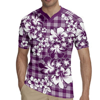 Hibiscus Pakala Sweetie Purple Rugby Jersey Tropical Floral Stylized - Polynesian Pride