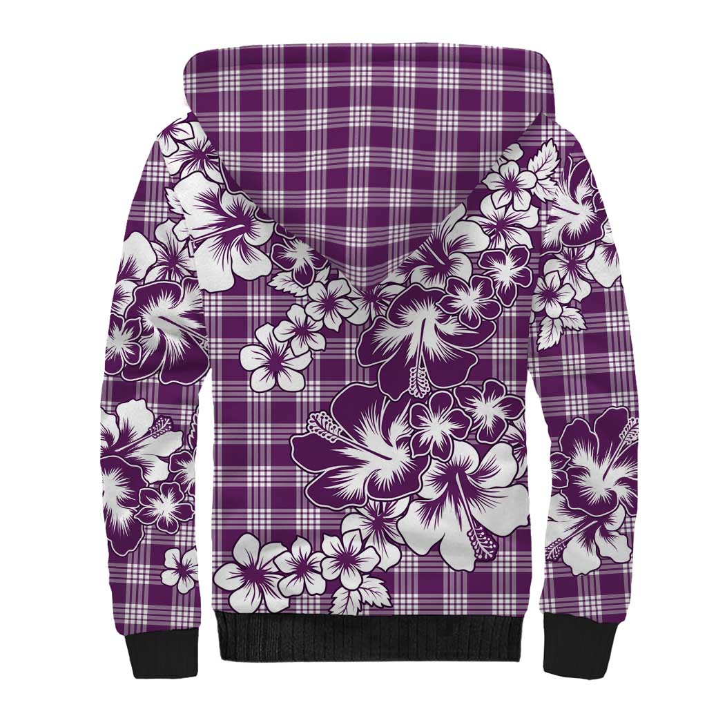 Hibiscus Pakala Sweetie Purple Sherpa Hoodie Tropical Floral Stylized LT01 - Polynesian Pride