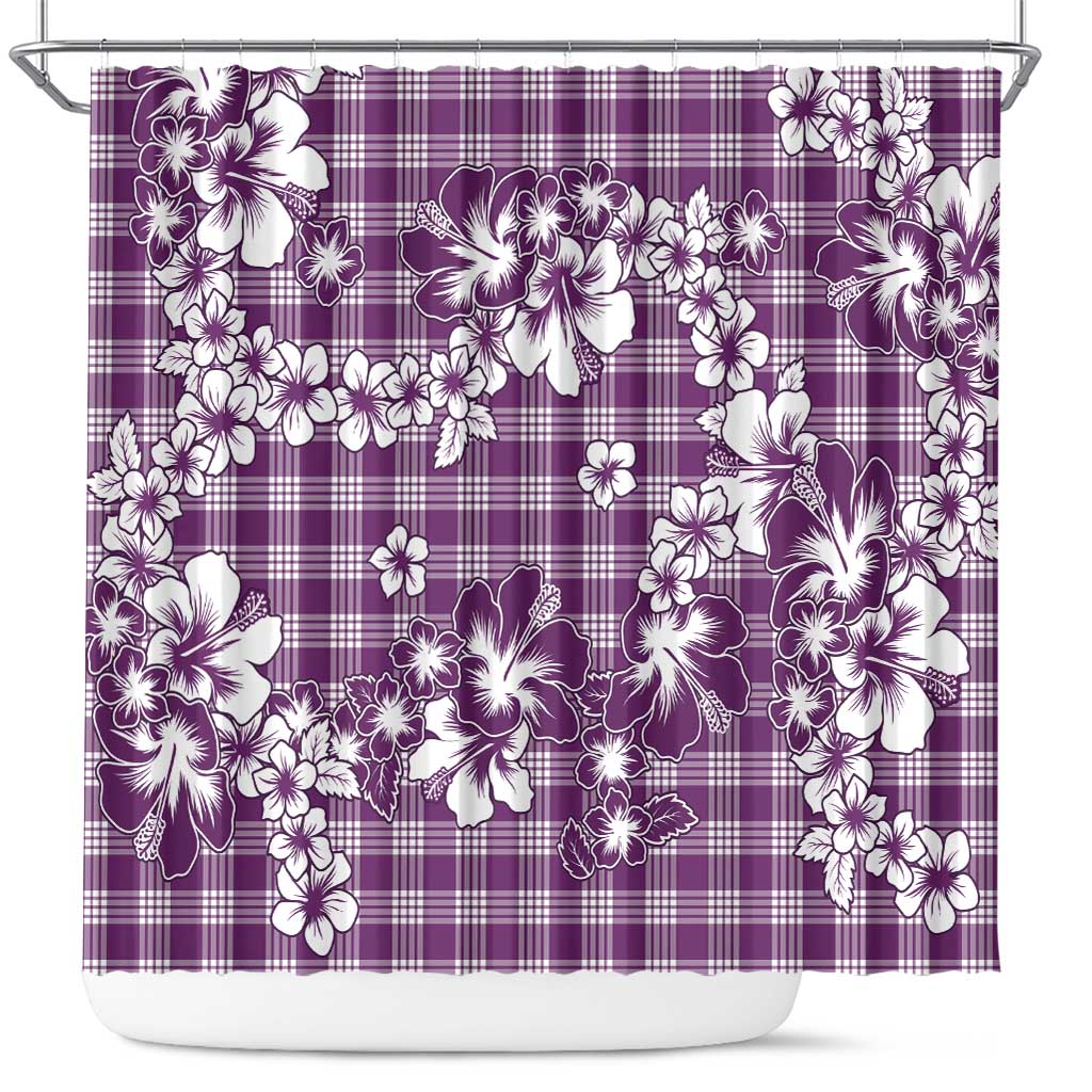 Hibiscus Pakala Sweetie Purple Shower Curtain Tropical Floral Stylized LT01 Purple - Polynesian Pride