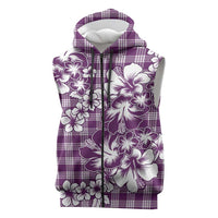 Hibiscus Pakala Sweetie Purple Sleeveless Zip Hoodie Tropical Floral Stylized LT01 Purple - Polynesian Pride