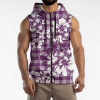 Hibiscus Pakala Sweetie Purple Sleeveless Zip Hoodie Tropical Floral Stylized LT01 - Polynesian Pride