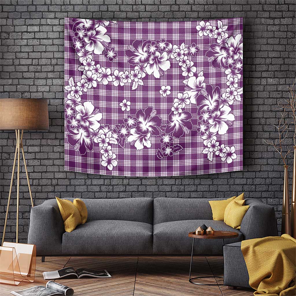 Hibiscus Pakala Sweetie Purple Tapestry Tropical Floral Stylized LT01 Purple - Polynesian Pride