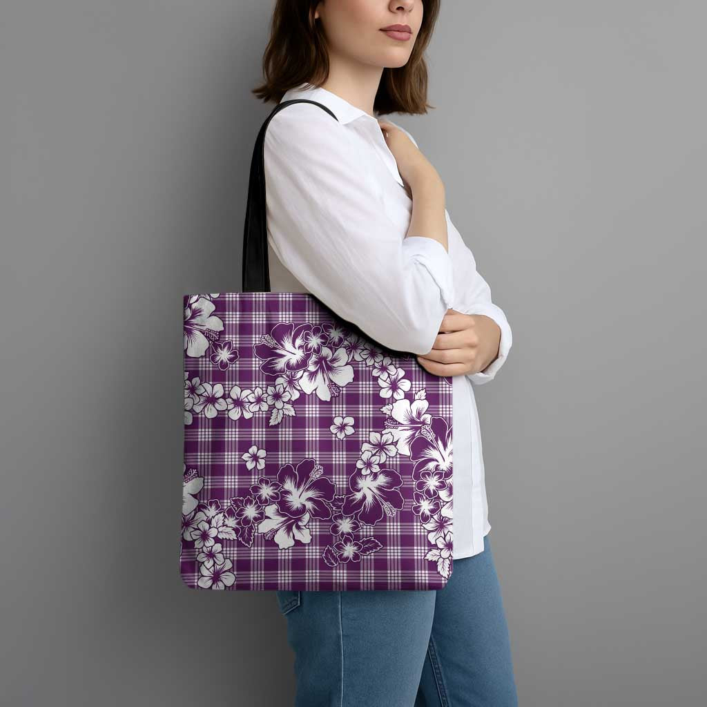 Hibiscus Pakala Sweetie Purple Tote Bag Tropical Floral Stylized - Polynesian Pride