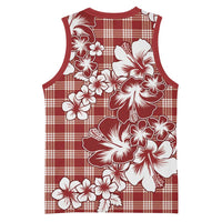 Hibiscus Pakala Fantasy Red Basketball Jersey Tropical Floral Stylized - Polynesian Pride