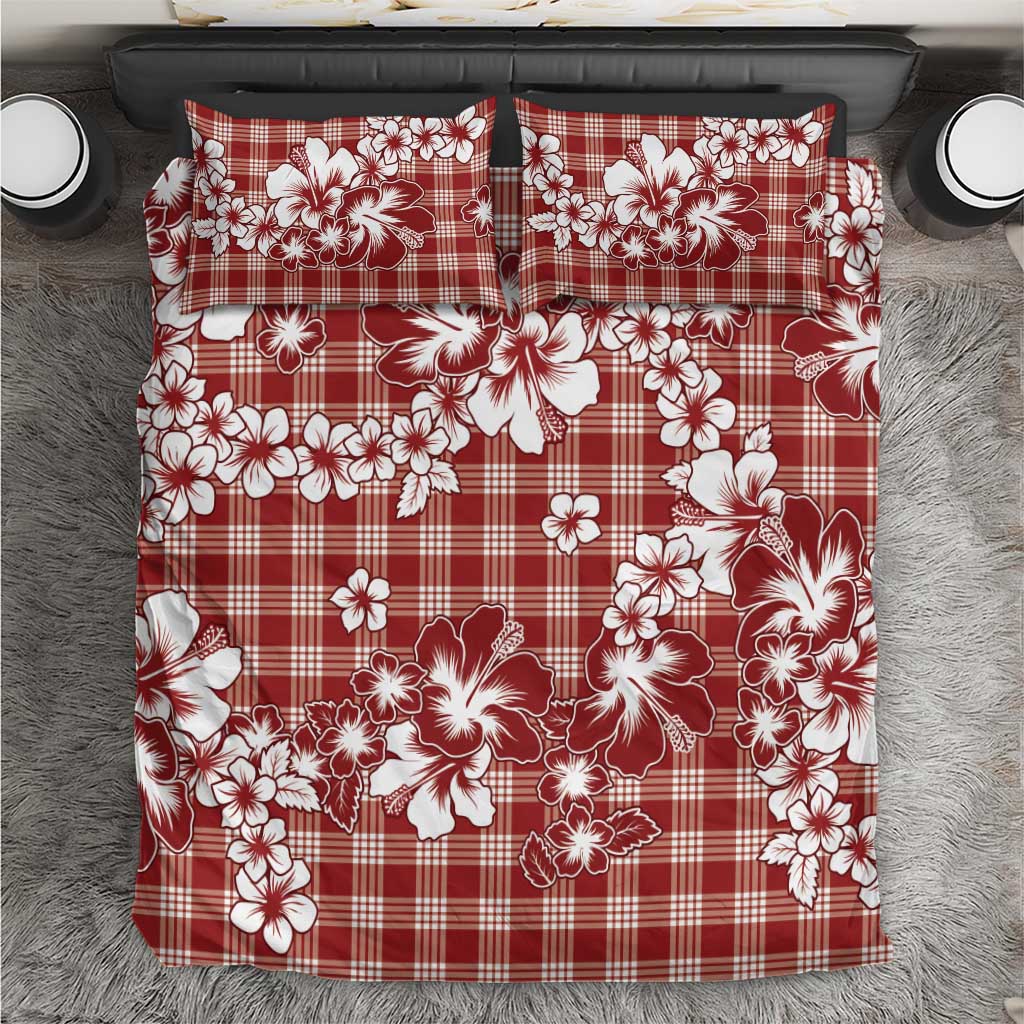 Hibiscus Pakala Fantasy Red Bedding Set Tropical Floral Stylized LT01 Red - Polynesian Pride