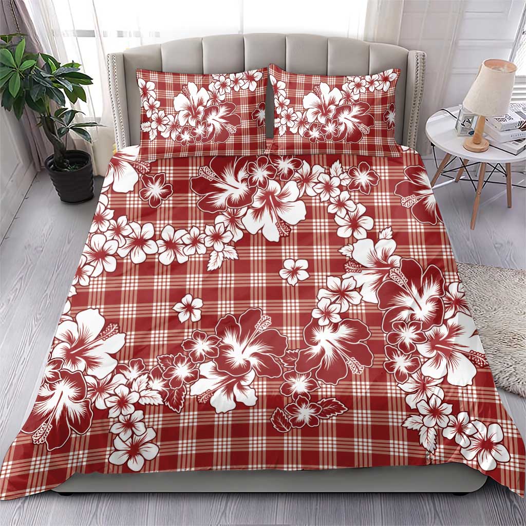 Hibiscus Pakala Fantasy Red Bedding Set Tropical Floral Stylized LT01 - Polynesian Pride
