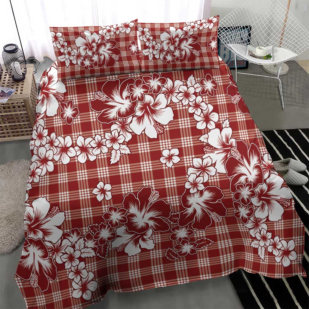 Hibiscus Pakala Fantasy Red Bedding Set Tropical Floral Stylized LT01 - Polynesian Pride