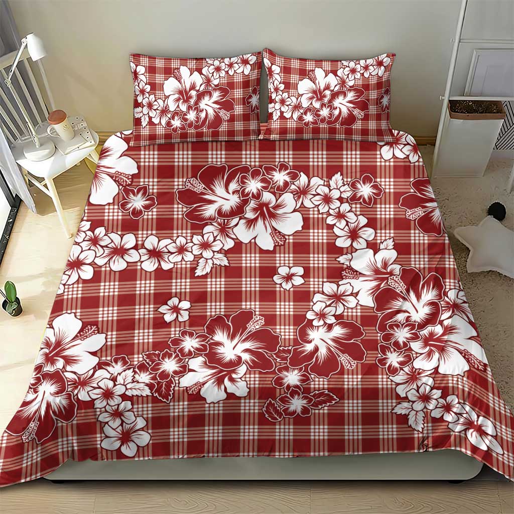 Hibiscus Pakala Fantasy Red Bedding Set Tropical Floral Stylized LT01 - Polynesian Pride