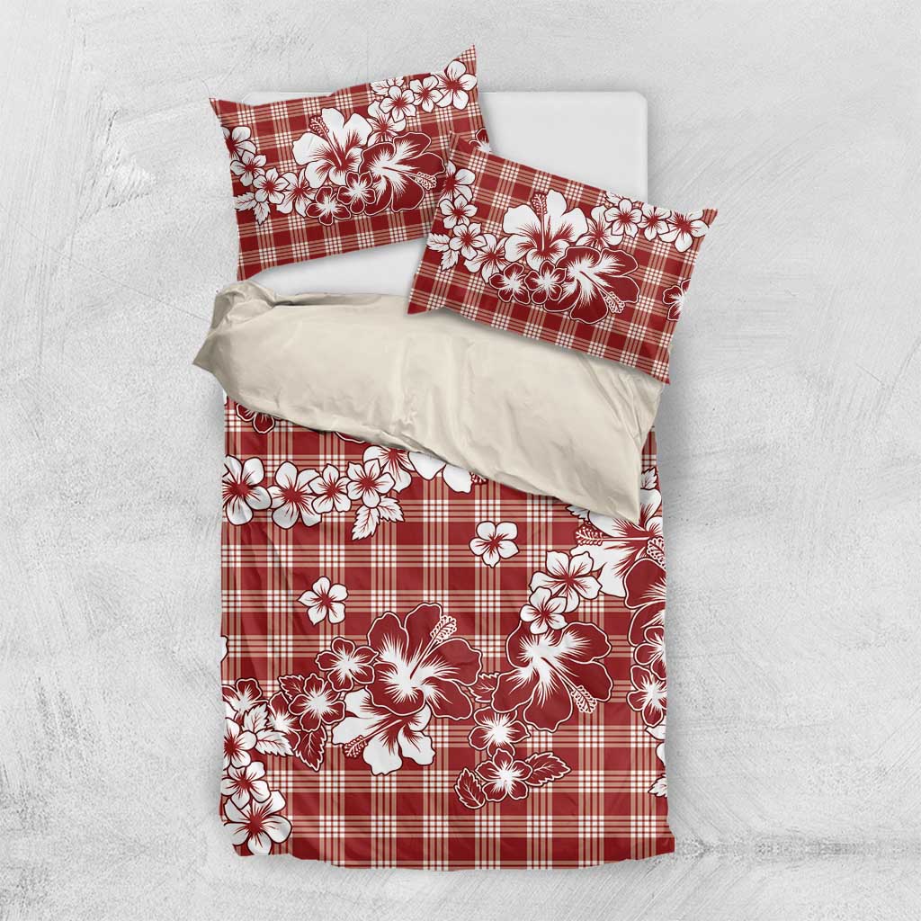 Hibiscus Pakala Fantasy Red Bedding Set Tropical Floral Stylized LT01 US Twin 172cm x 218cm Red - Polynesian Pride