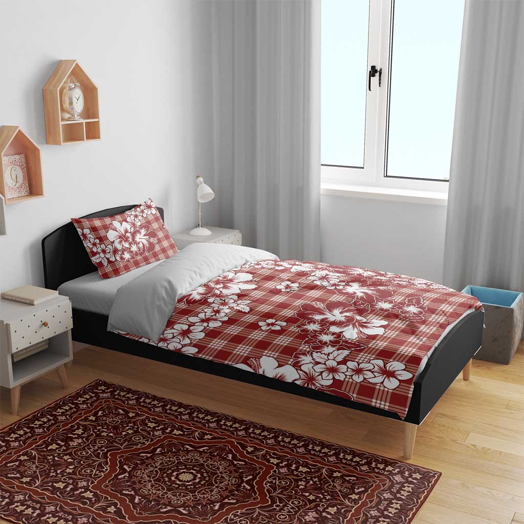 Hibiscus Pakala Fantasy Red Bedding Set Tropical Floral Stylized LT01 - Polynesian Pride