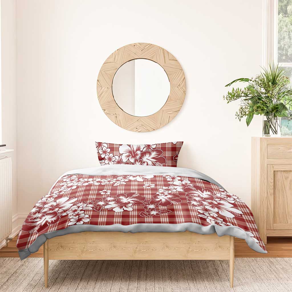 Hibiscus Pakala Fantasy Red Bedding Set Tropical Floral Stylized LT01 - Polynesian Pride