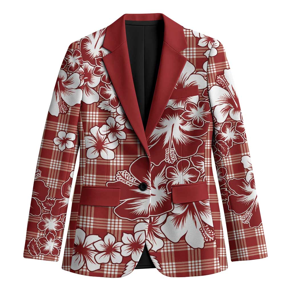 Hibiscus Pakala Fantasy Red Blazer Tropical Floral Stylized LT01 Unisex Red - Polynesian Pride